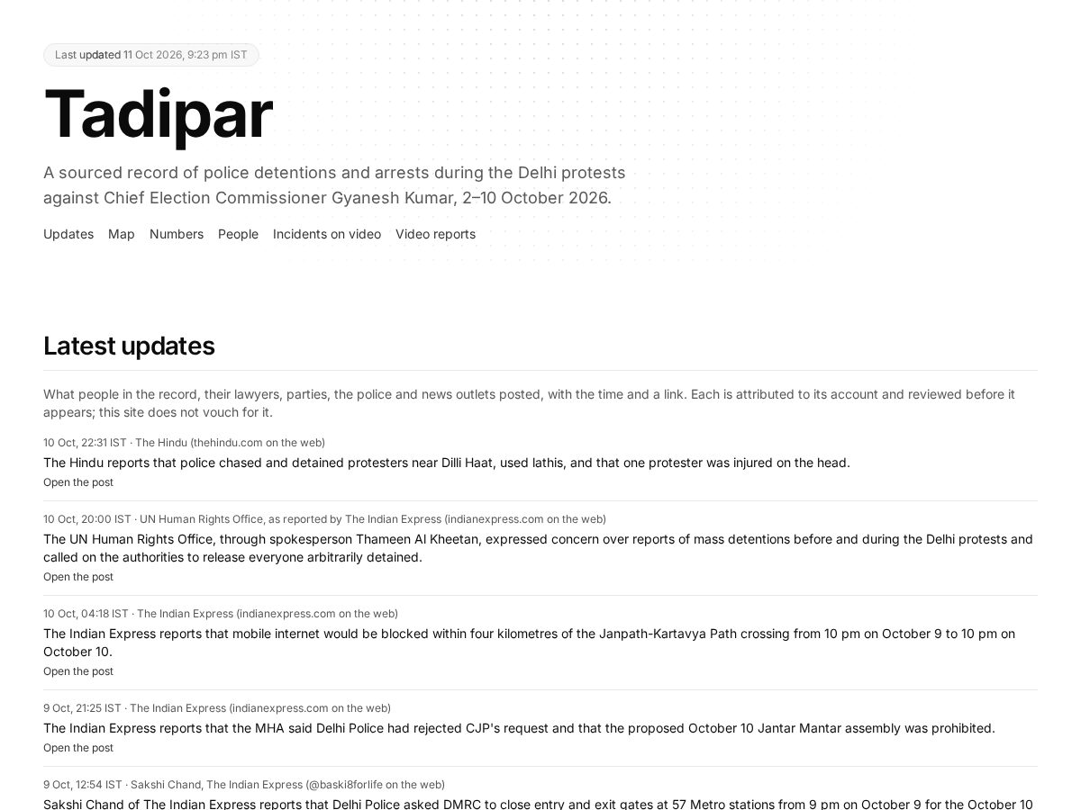 Landing-page snapshot of tadipar.com