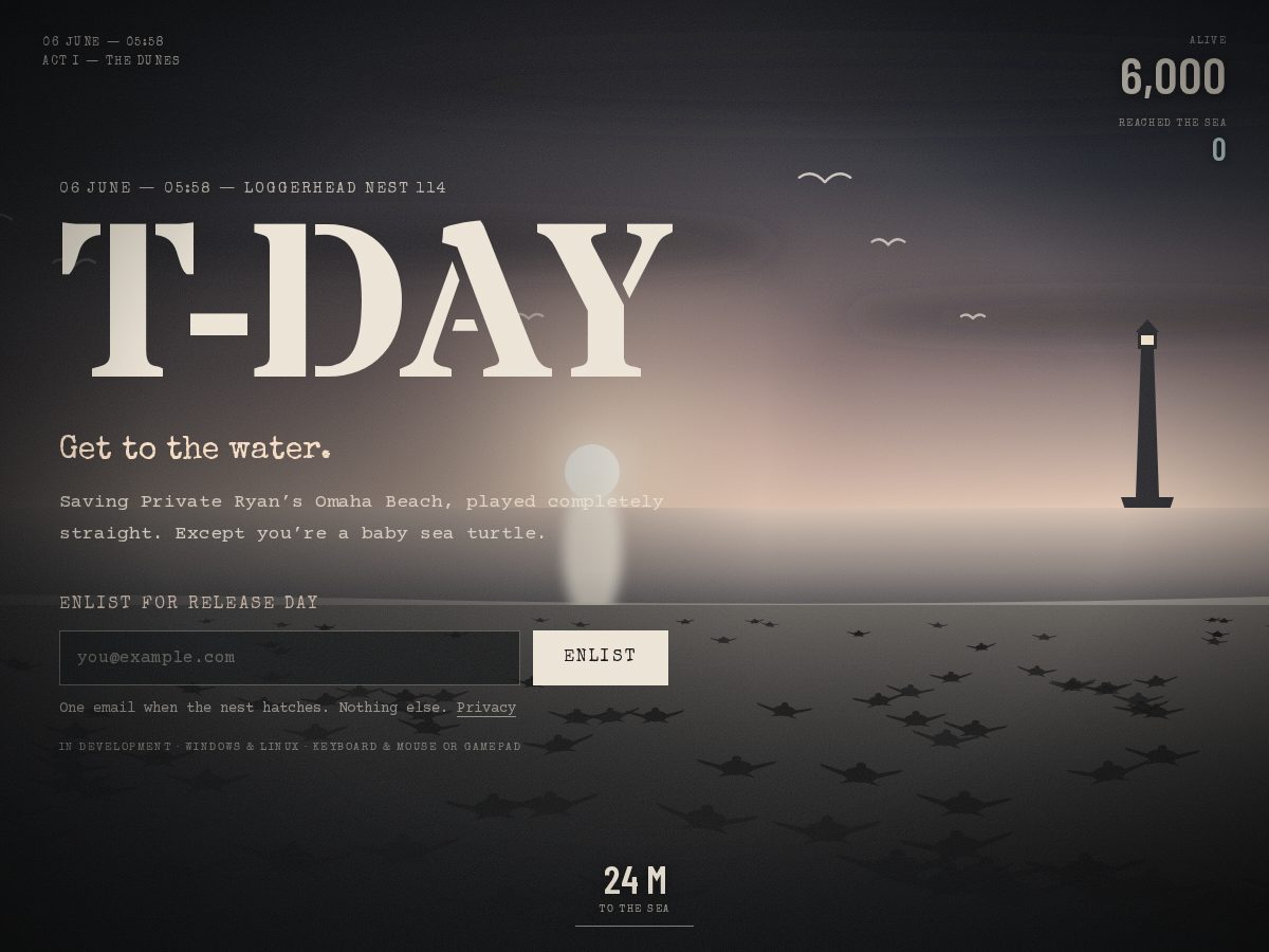 Landing-page snapshot of tdaygame.com