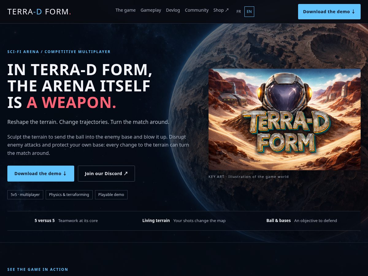Landing-page snapshot of terradform.com