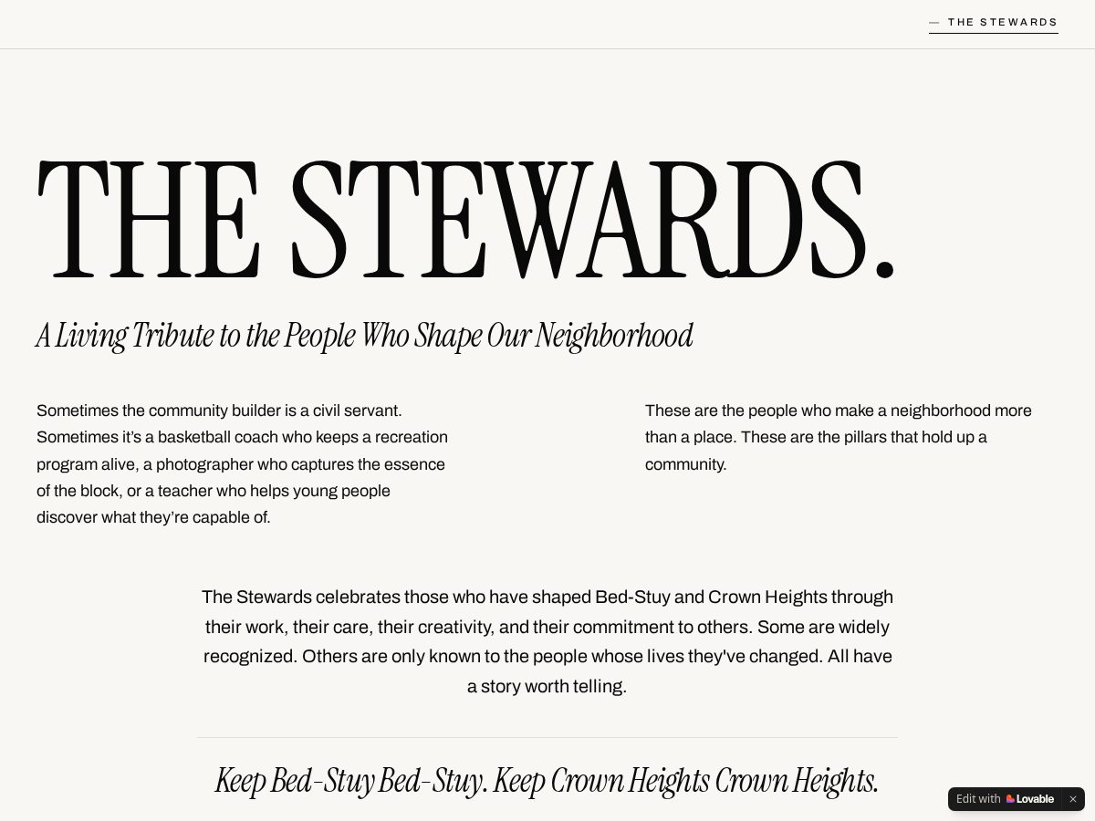 Landing-page snapshot of thebedstuyarchive.com