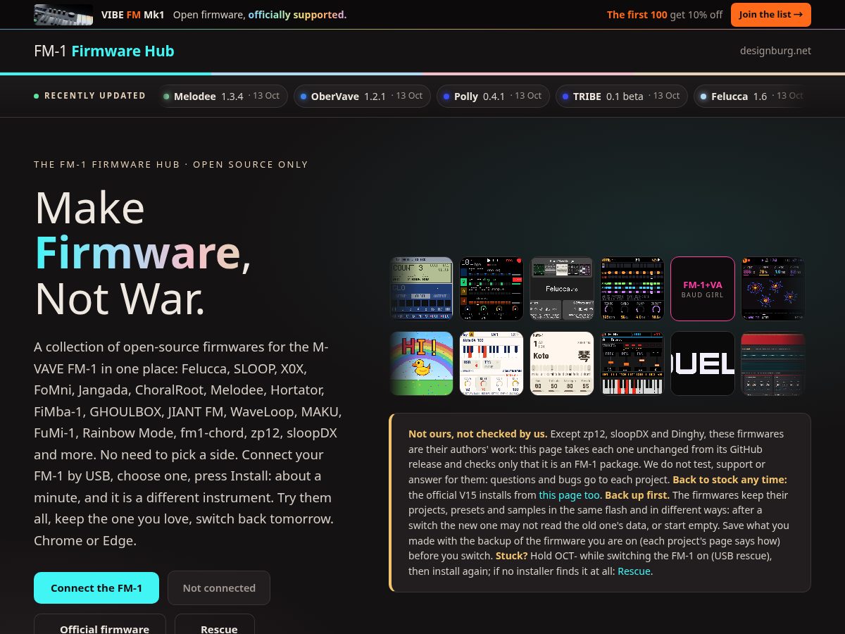 Landing-page snapshot of thefirmwarehub.com