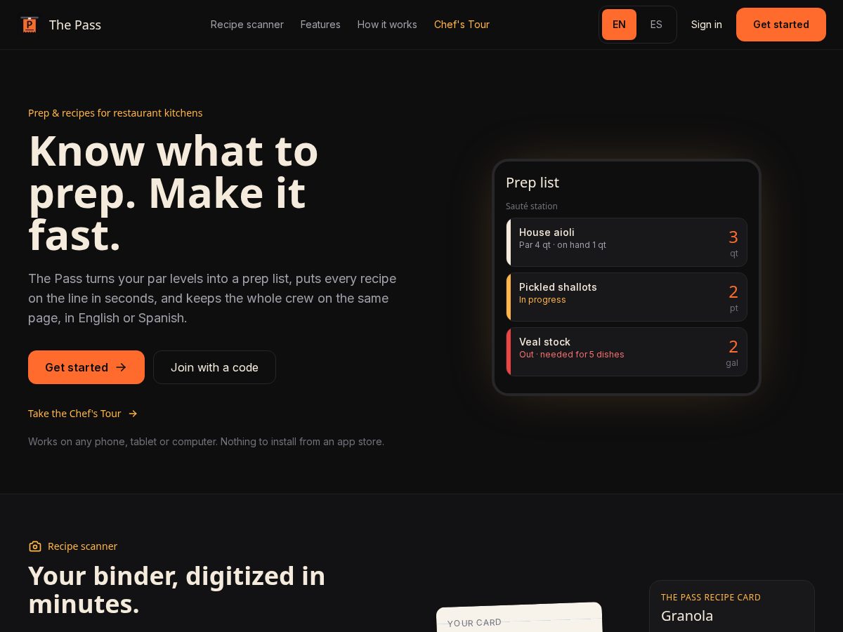 Landing-page snapshot of thepass.site