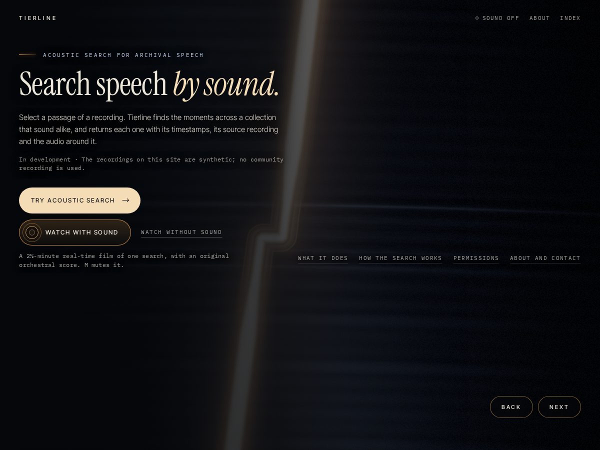 Landing-page snapshot of tierline.org
