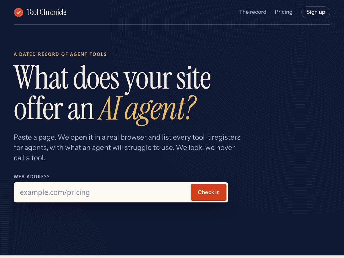 Landing-page snapshot of toolchronicle.com