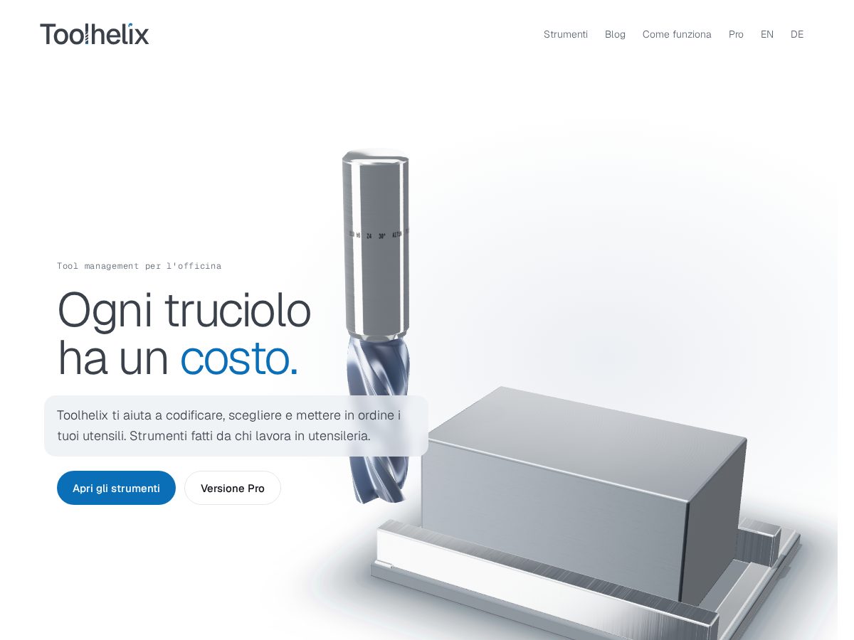 Landing-page snapshot of toolhelix.com