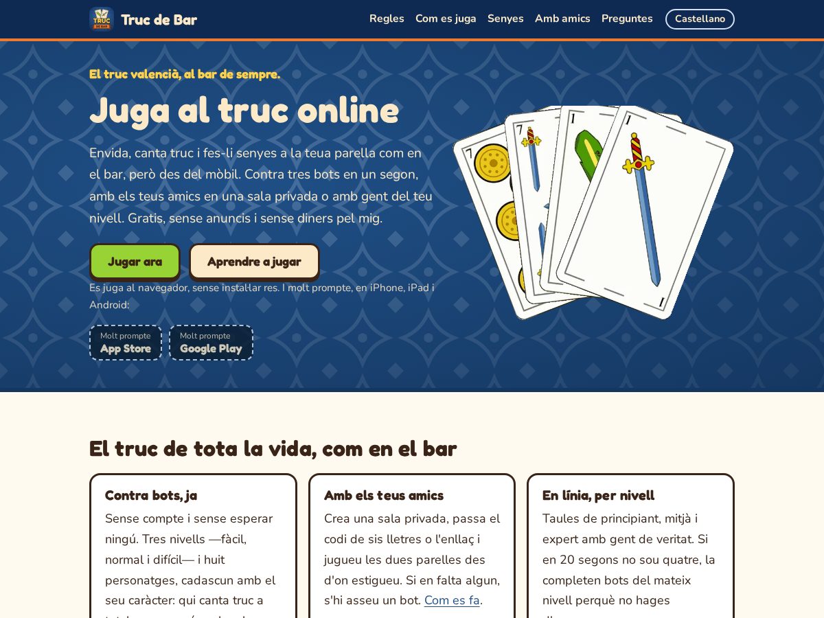Landing-page snapshot of trucdebar.com