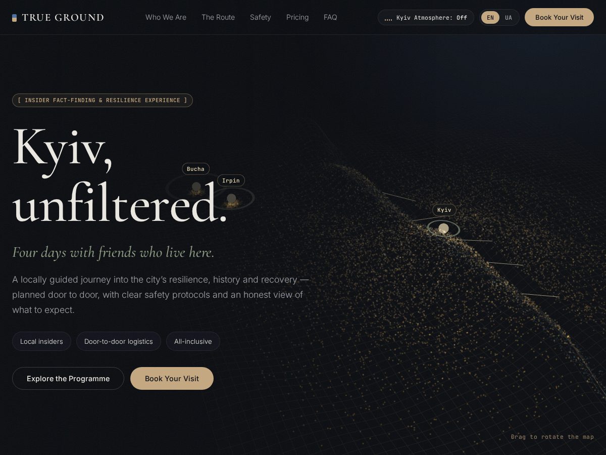 Landing-page snapshot of truegroundukraine.com