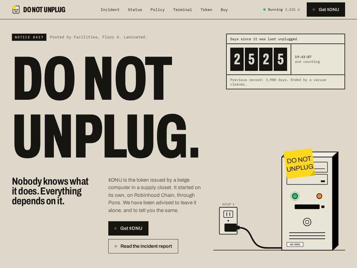 Landing-page snapshot of unplugrh.com