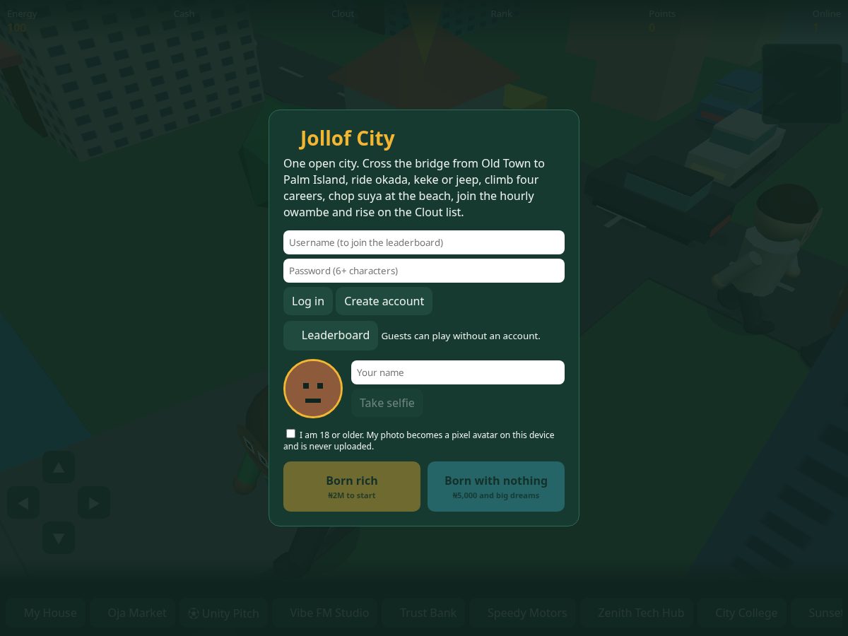 Landing-page snapshot of uyocitygame.com