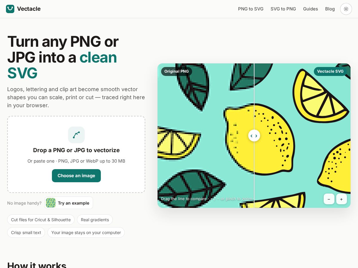 Landing-page snapshot of vectacle.com