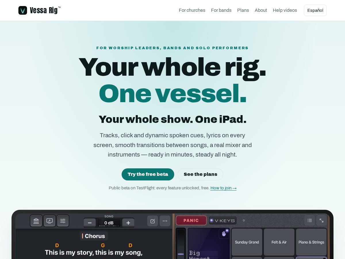 Landing-page snapshot of vessarig.com