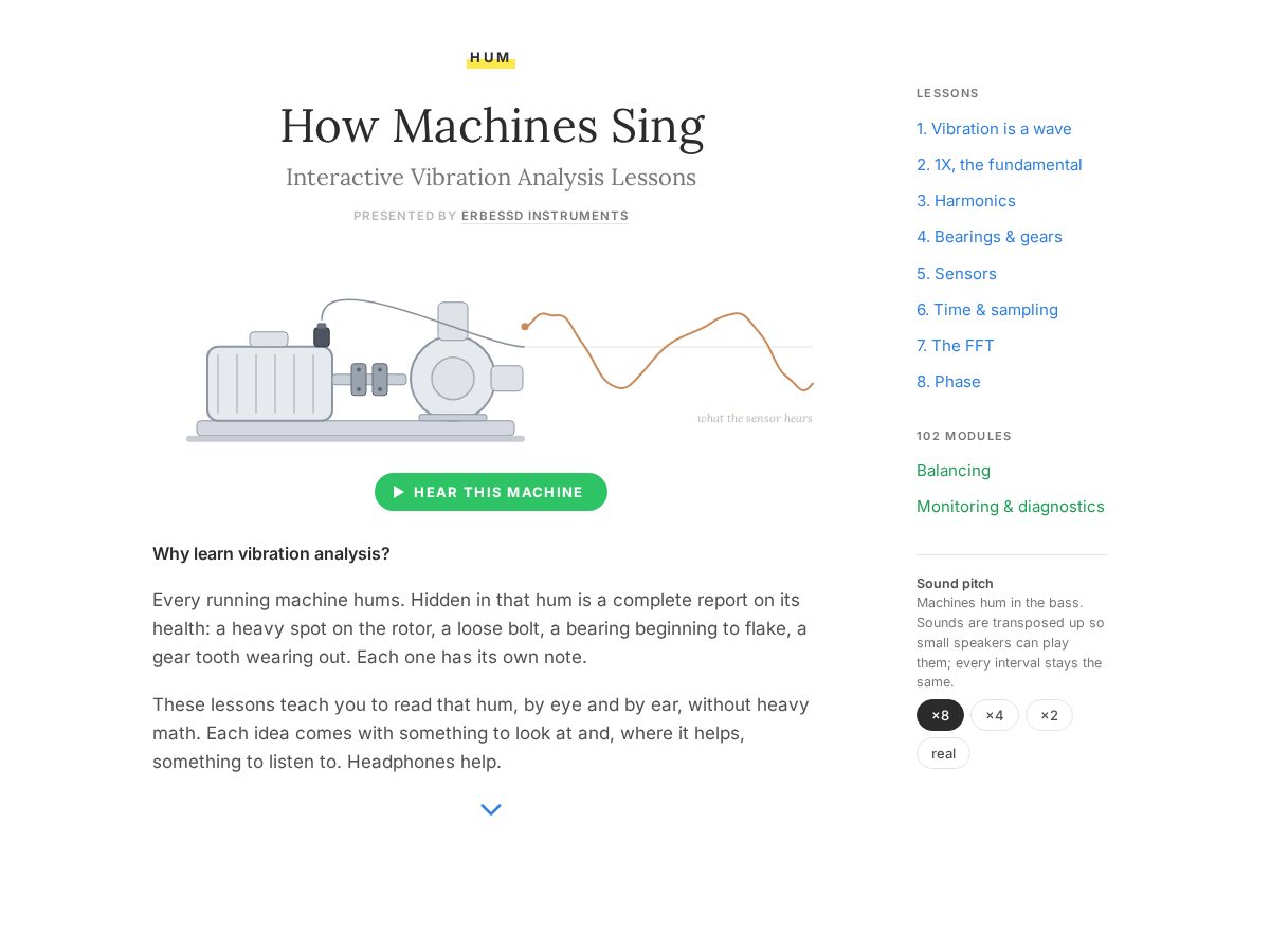 Landing-page snapshot of vibration101.com