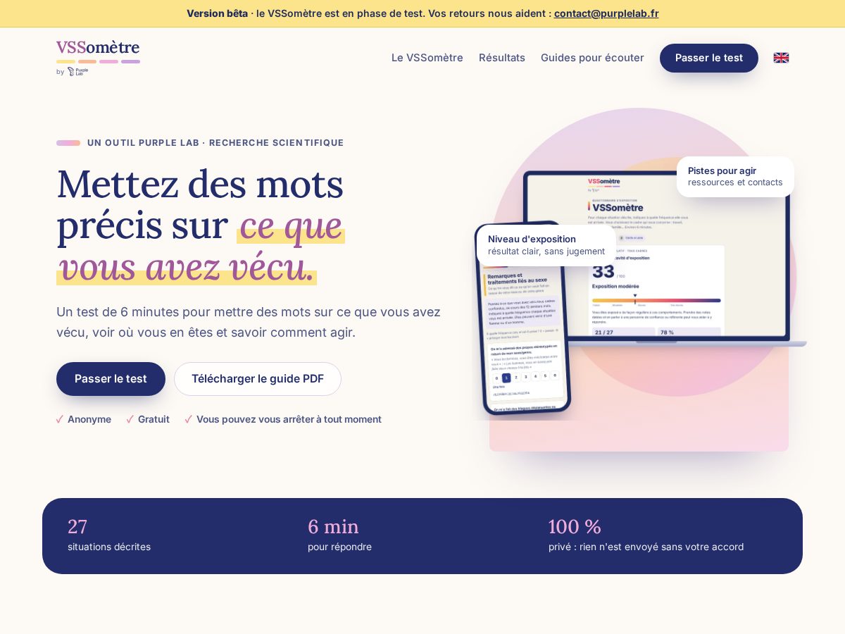 Landing-page snapshot of vssometre.com