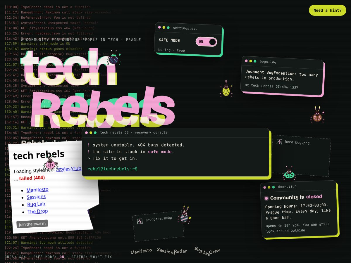 Landing-page snapshot of wearetechrebels.com