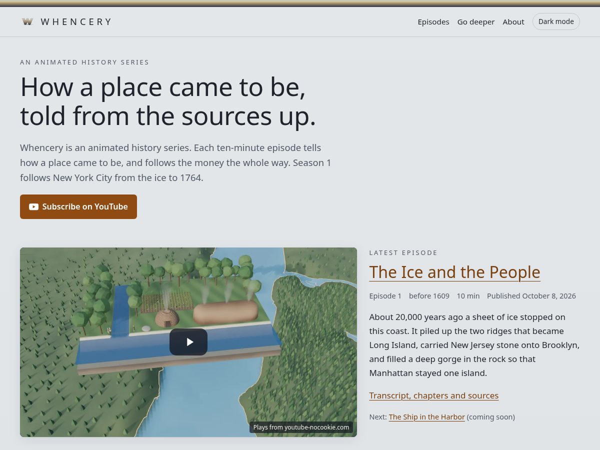 Landing-page snapshot of whencery.com