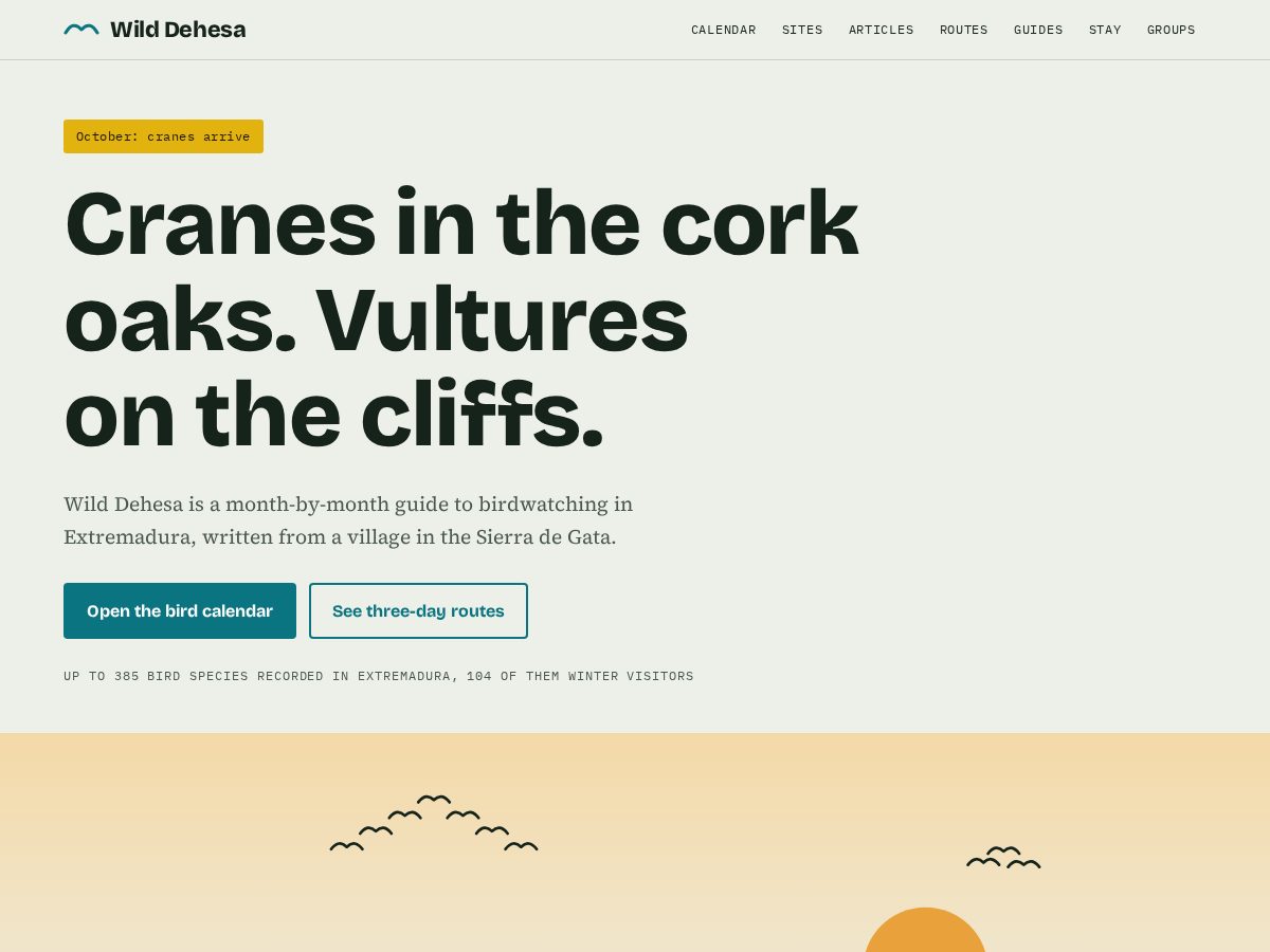 Landing-page snapshot of wilddehesa.com