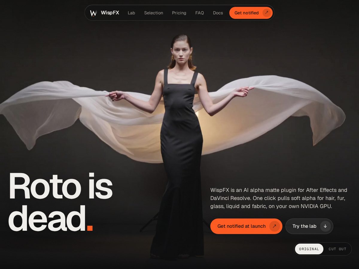 Landing-page snapshot of wispfx.com