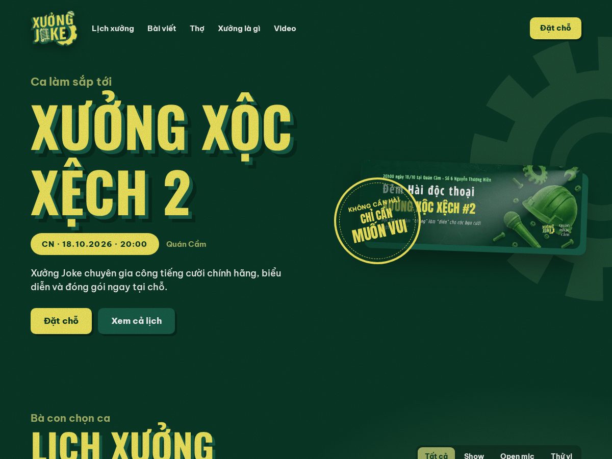 Landing-page snapshot of xuongjoke.com