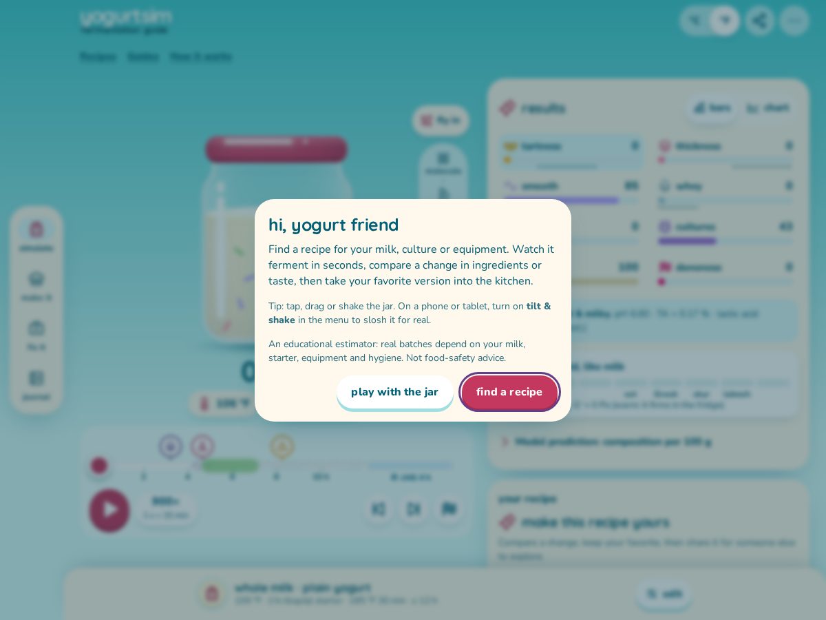 Landing-page snapshot of yogurtsim.com
