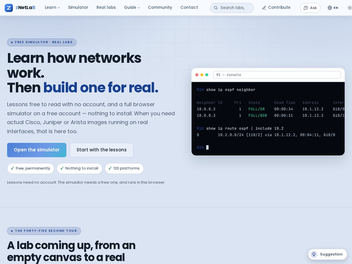 Landing-page snapshot of znetlab.com