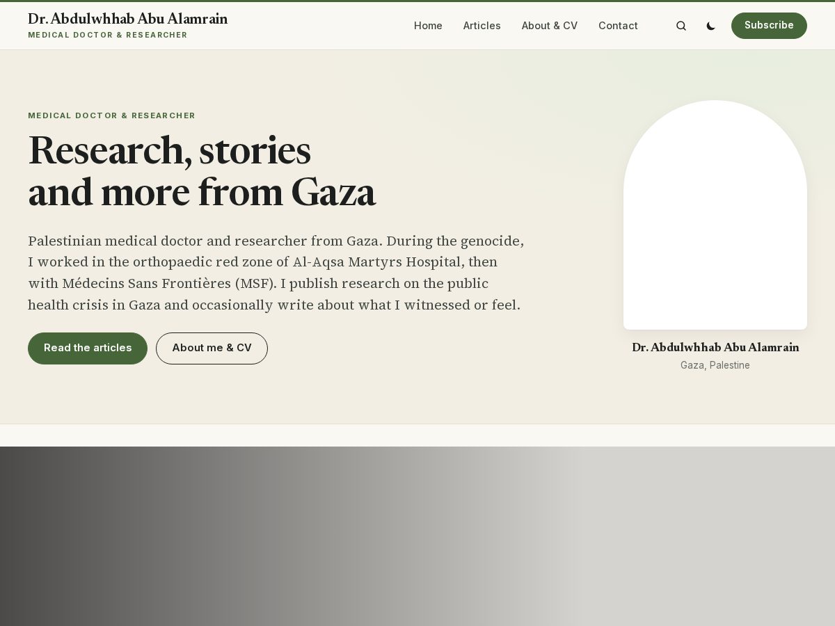 Landing-page snapshot of abdulwhhab.com