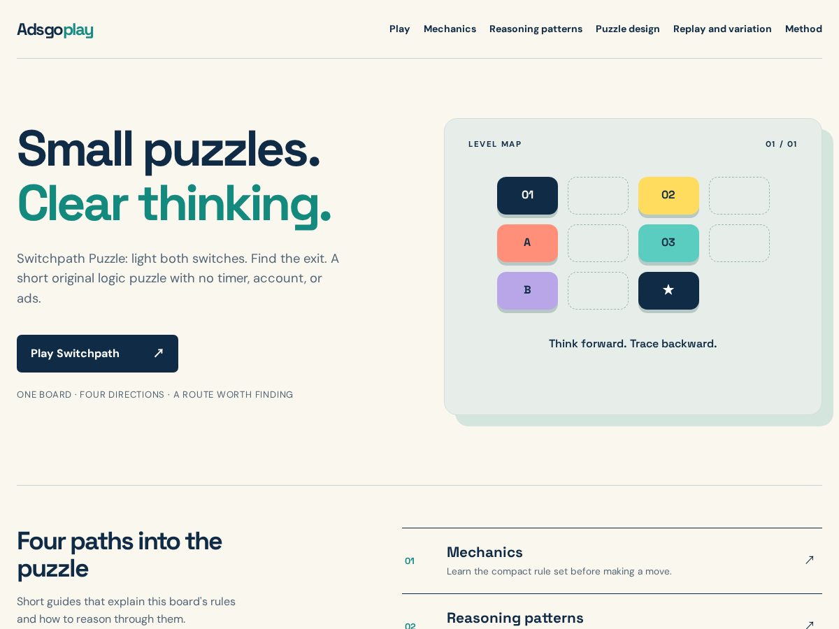 Landing-page snapshot of adsgoplay.work