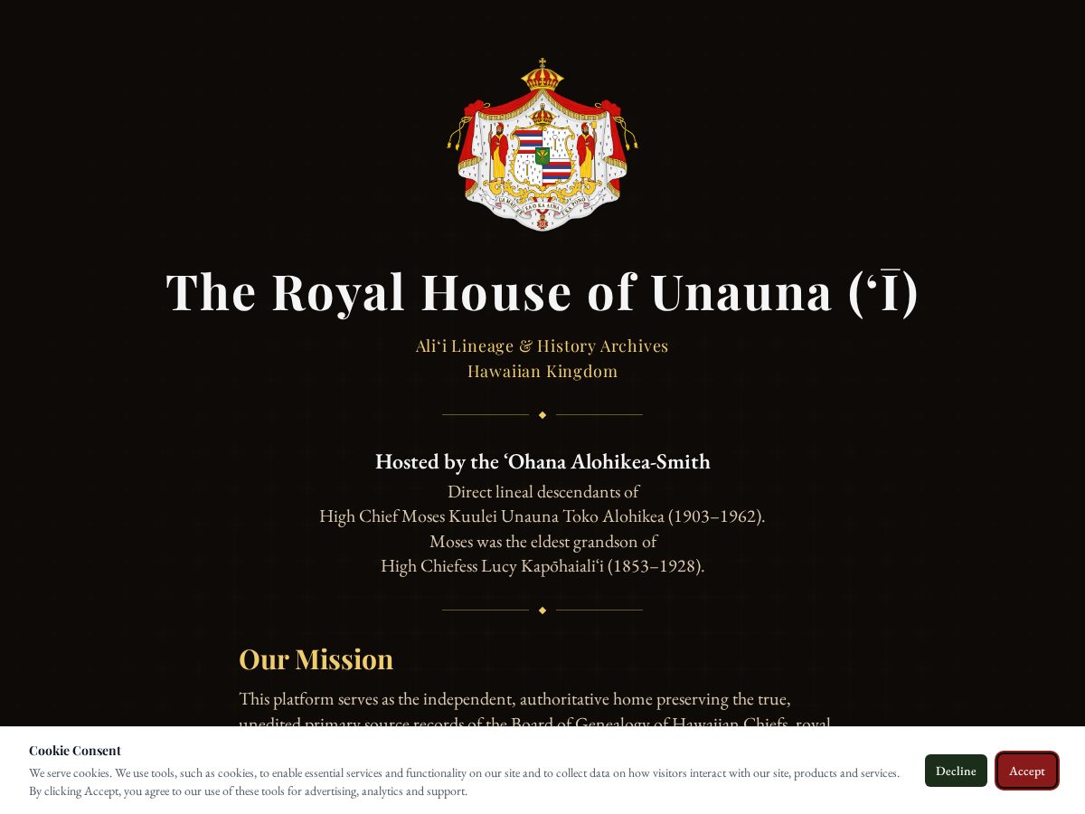 Landing-page snapshot of alohikea-smith.org