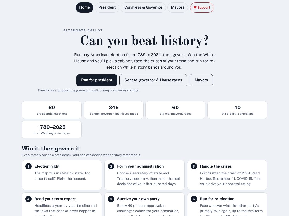 Landing-page snapshot of alternateballot.com