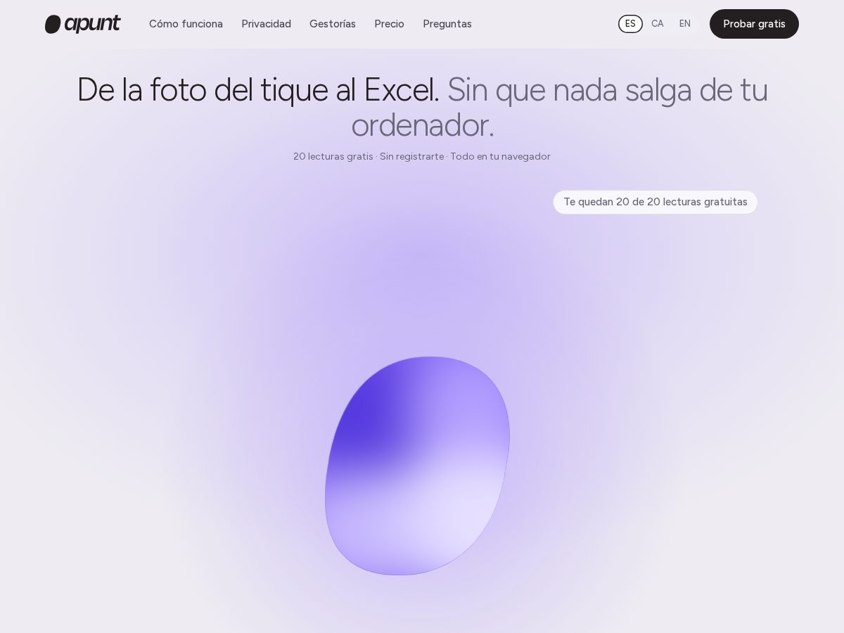 Landing-page snapshot of apuntscanner.com