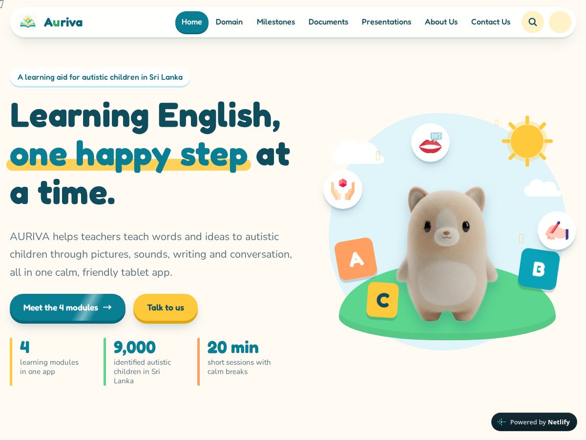 Landing-page snapshot of aurivalearning.app