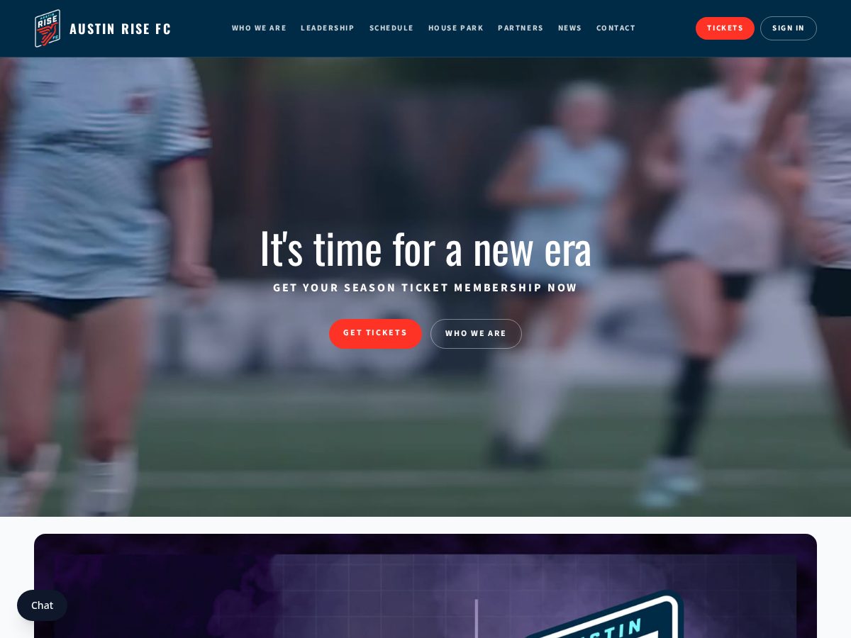 Landing-page snapshot of austinrise.futbol
