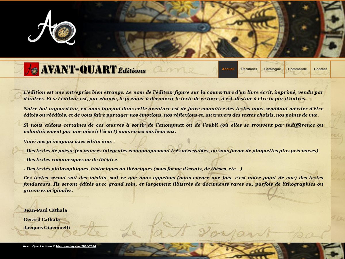 Landing-page snapshot of avant-quart.com