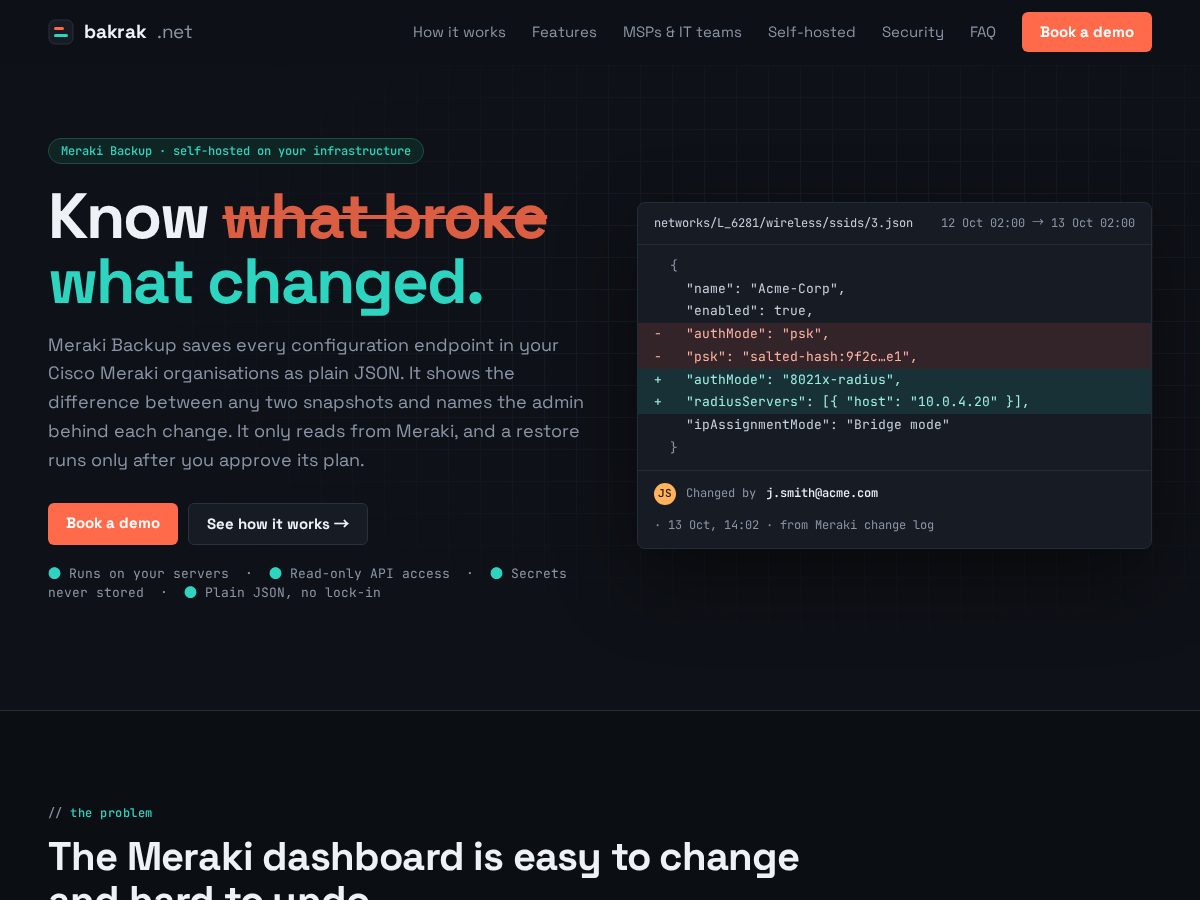 Landing-page snapshot of bakrak.net