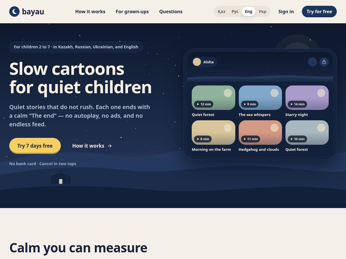 Landing-page snapshot of bayau.app