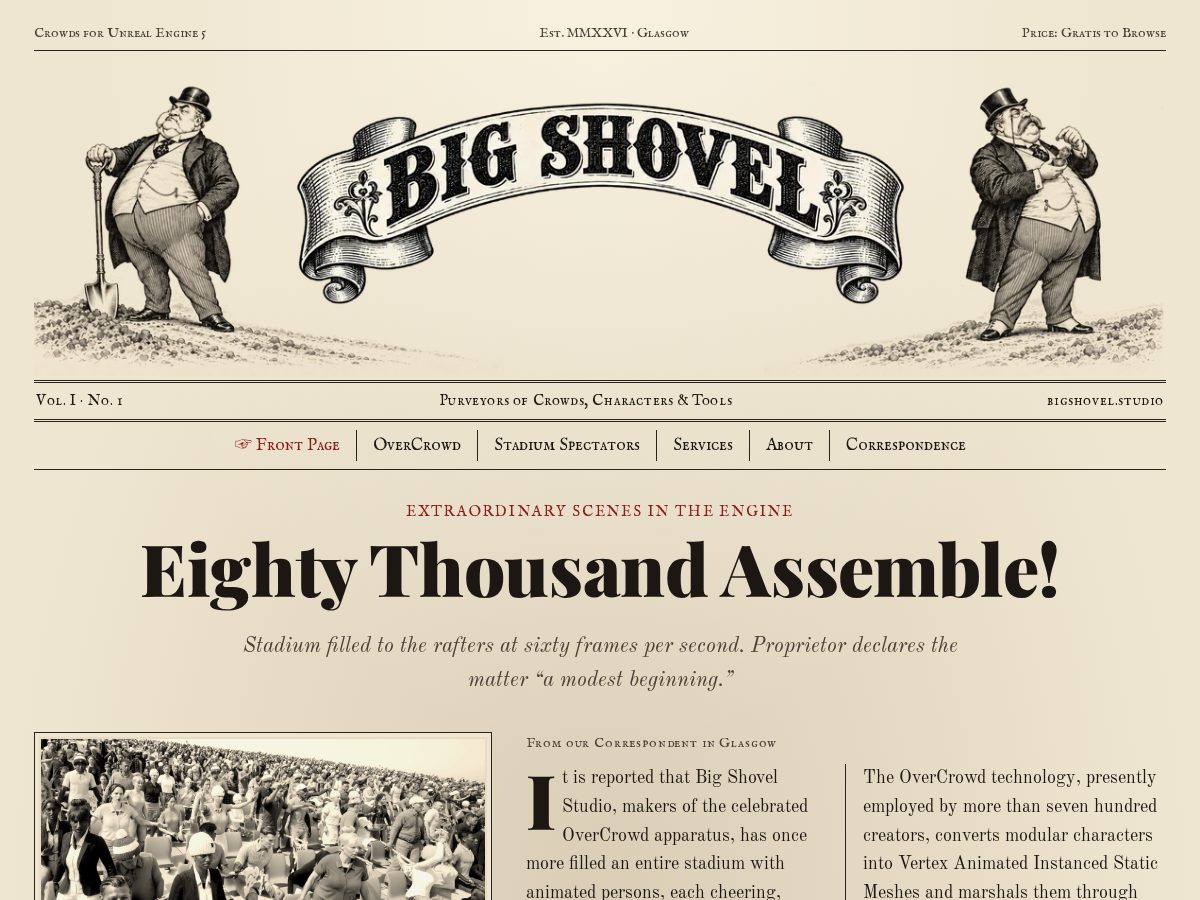 Landing-page snapshot of bigshovel.studio