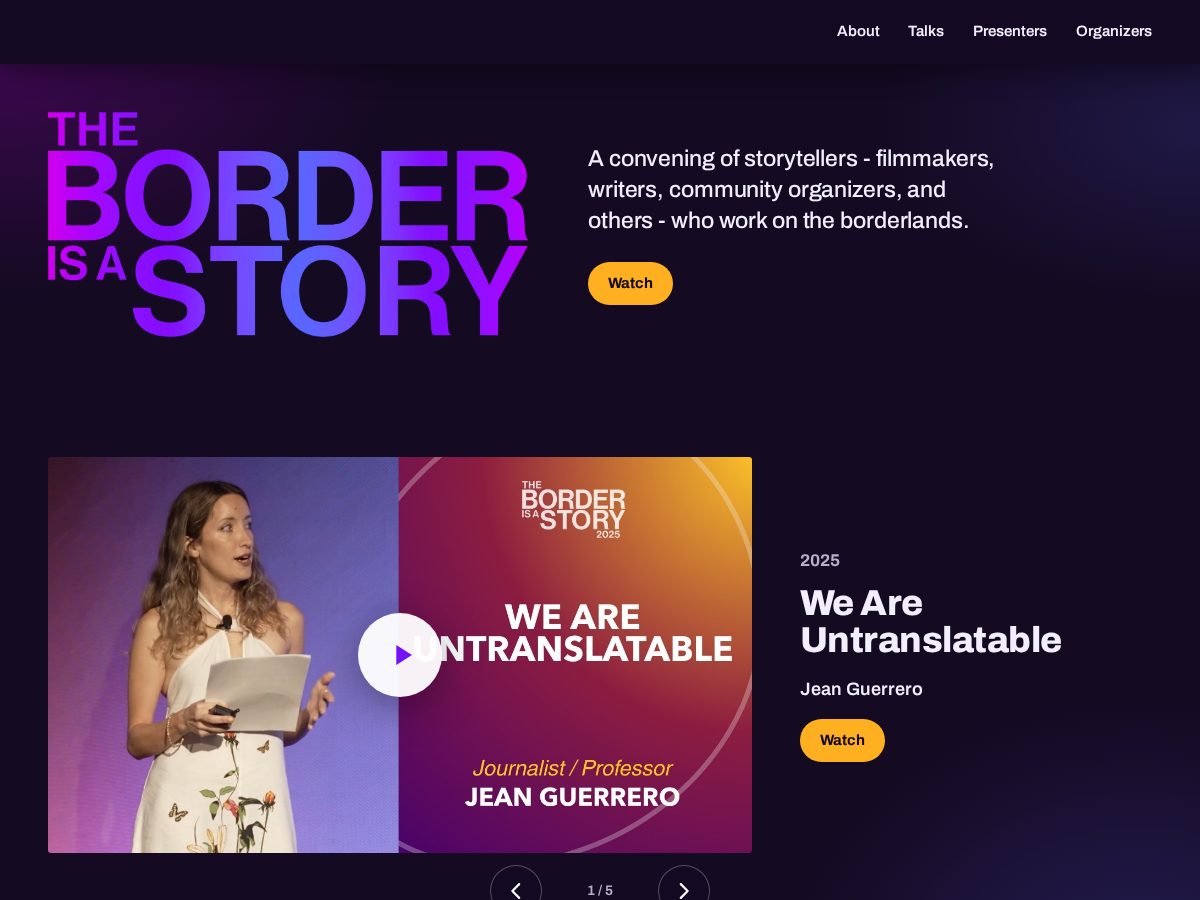 Landing-page snapshot of borderisastory.org