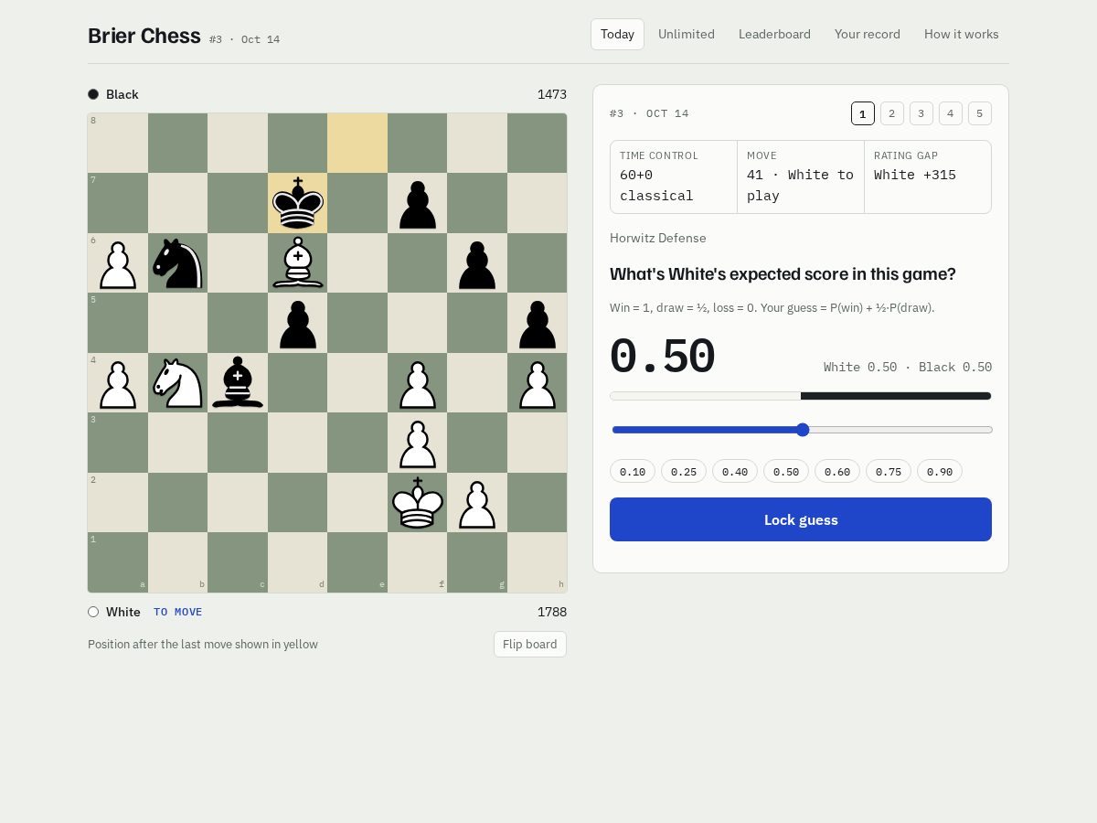 Landing-page snapshot of brierchess.com