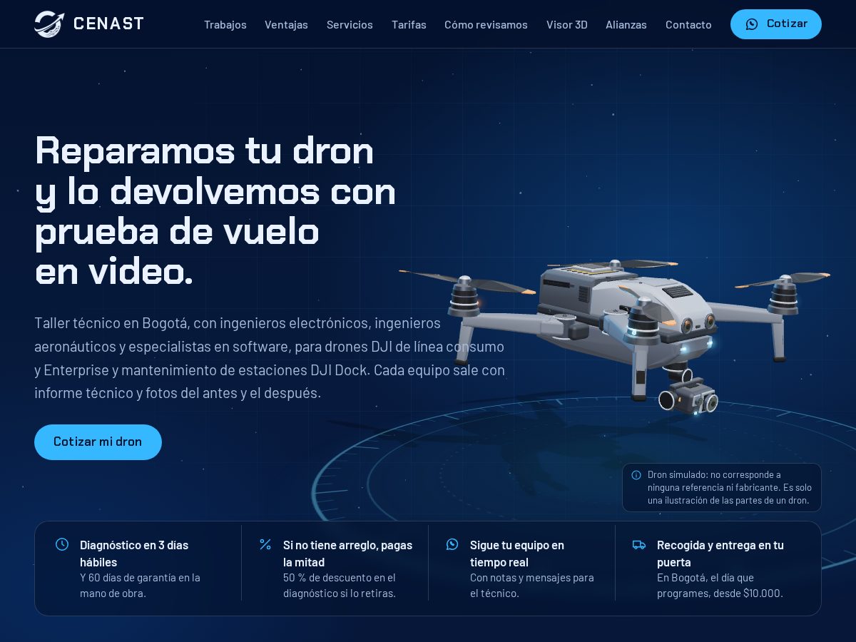 Landing-page snapshot of cenast.com