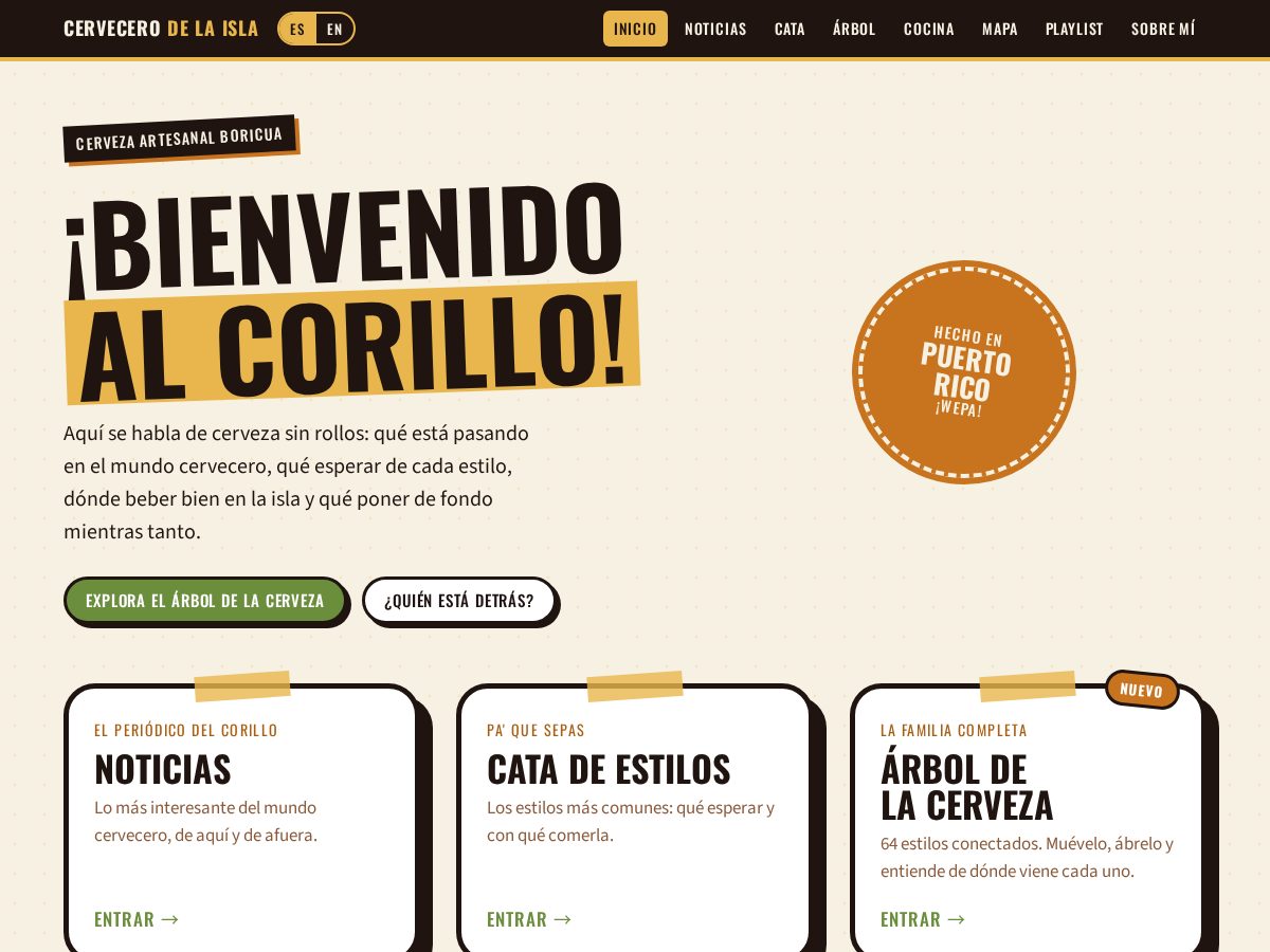 Landing-page snapshot of cervecerodelaisla.com