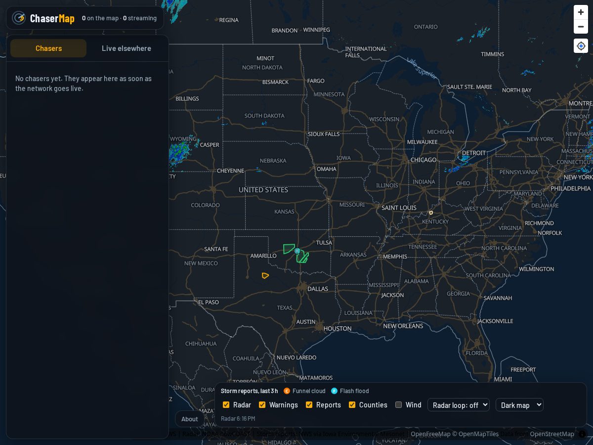 Landing-page snapshot of chasermap.com