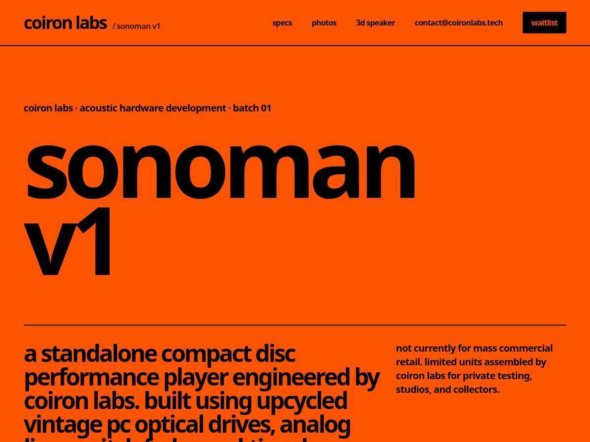 Landing-page snapshot of coironlabs.tech