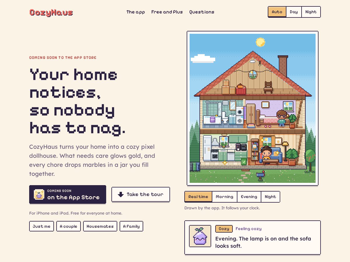 Landing-page snapshot of cozyhaus.app