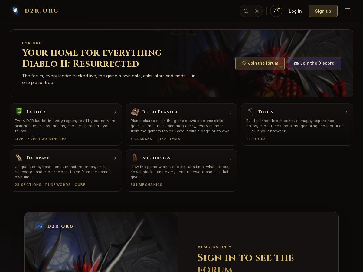 Landing-page snapshot of d2emu.net