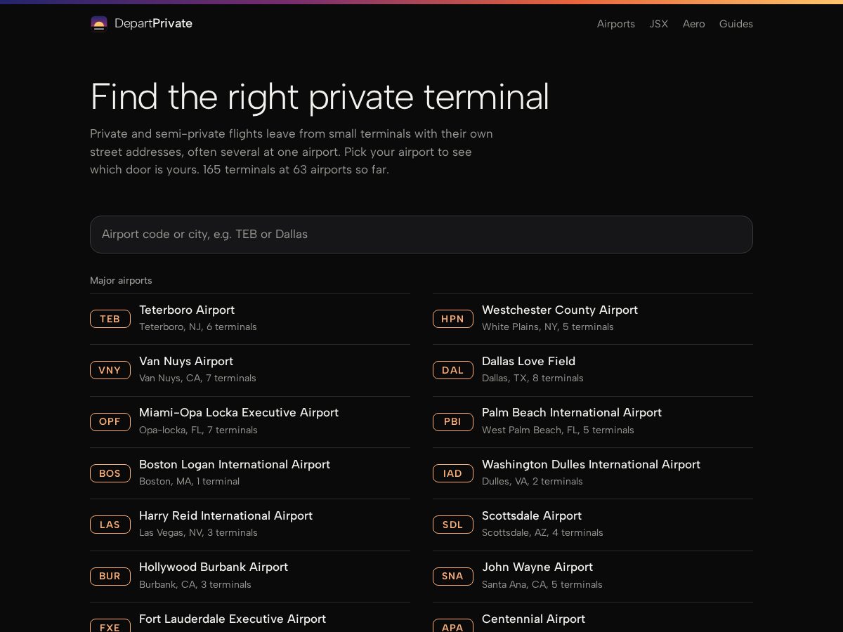 Landing-page snapshot of departprivate.com