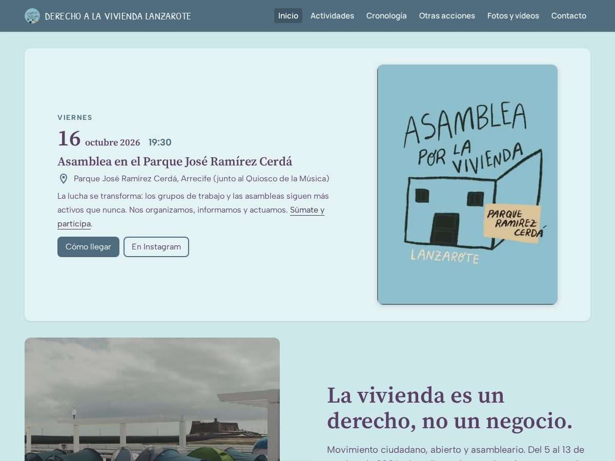 Landing-page snapshot of derechoalavivienda-lanzarote.site
