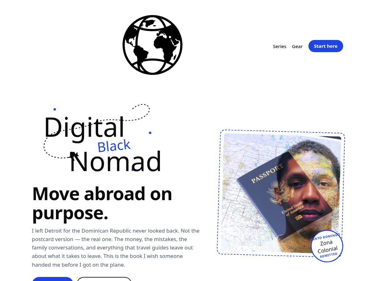 Landing-page snapshot of digitalblacknomad.com