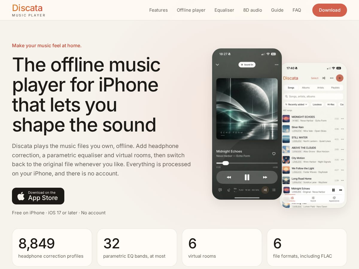 Landing-page snapshot of discata.com