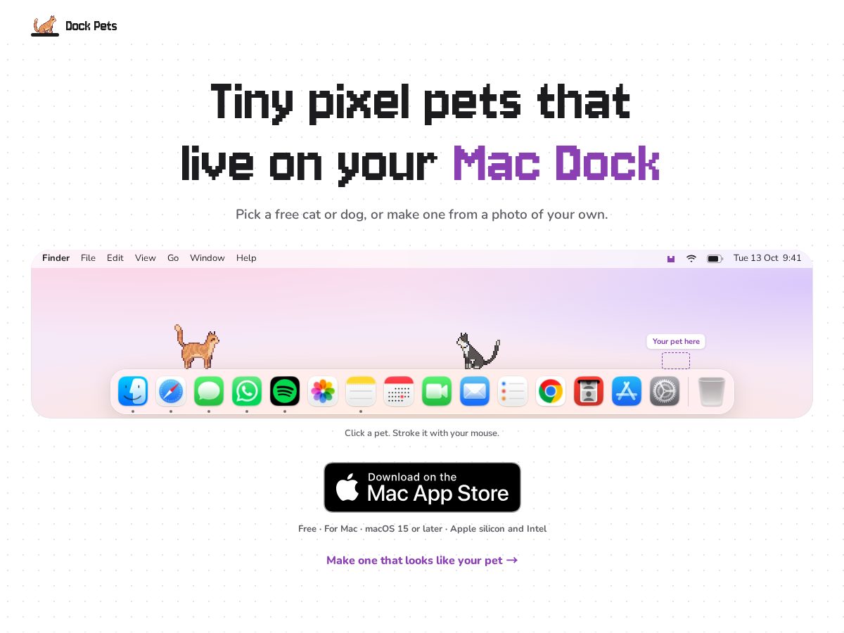 Landing-page snapshot of dock-pets.com