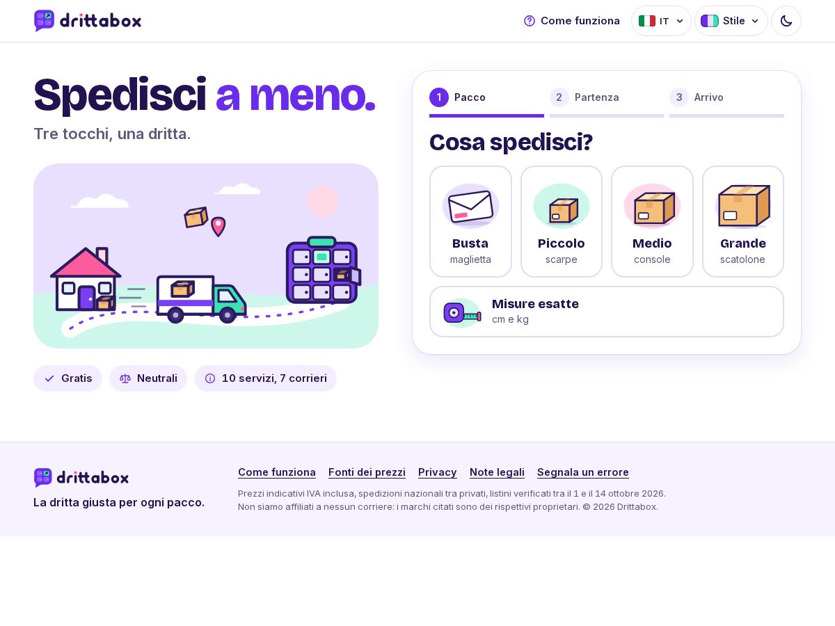 Landing-page snapshot of drittabox.com