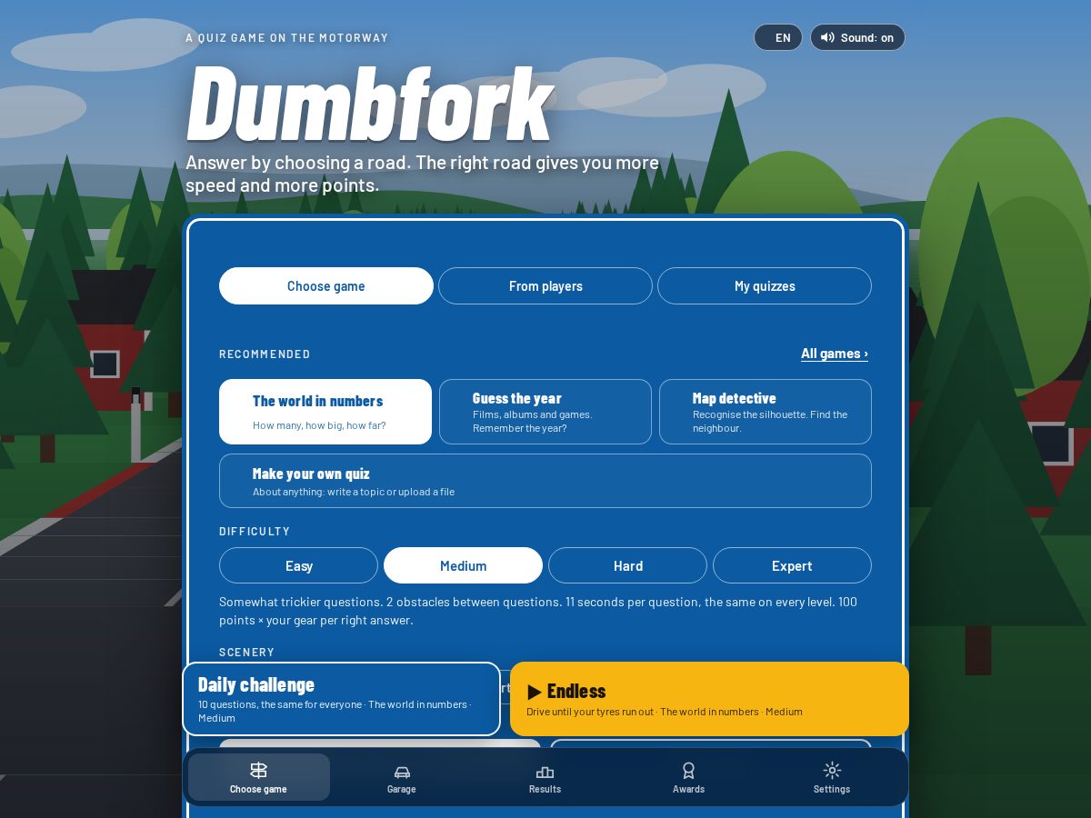 Landing-page snapshot of dumbfork.com
